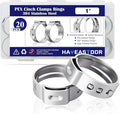 20PCS 1inch PEX Cinch Crimp Clamp Rings 304 Stainless Steel Single Ear Hose Clamps HE062-1