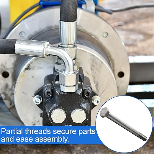 15 Pack 1/2-13 x 6'' Hex Head Cap Screw Bolt 304 Stainless Steel Half Thread External Hex Drive Screw Bolt Fastener for Wet Outdoor Metal Framing Concrete Reinforcement Railing Trellises