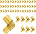 50-Pack PEX Fittings Niikappu 1"x3/4" Pex Elbow, Brass Crimp Pipe Fittings for PEX Pipes, ASTM F1807