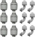 Conduit Connectors, 1/2 Inch Liquid Tight Connector NPT Non-Metallic for PVC Electrical Flexible Conduit Fittings, 6 Straight and 6 Angle 90 Degree, UL Listed, Grey (12-Pack)