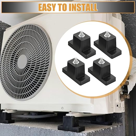 NATGAI 4Pack Rubber Vibration Isolator Mounting Bracket/Air Conditioner Mounting Bracket for Outdoor Mini Split Air Conditioner Condenser