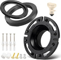 Oyviny RV Toilet Seal and 3" Floor Flange Kit Fits for Dometic 300 310 320 Series RV Toilets, 3 in 1 Combo Replaces 385345892 Socket Flange and 385311652 Gasket & 385311658 RV Toilet Flush Ball Seal