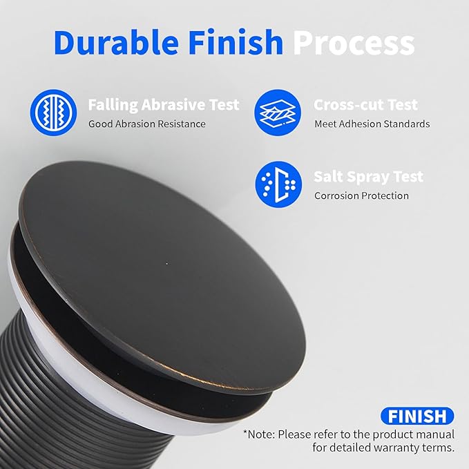BWE One-Piece Bathroom Vessel Sink Drain Stopper Without Overflow Pop-Up Drain Assembly with Strainer for Bathroom Vessel Vanity Faucet Bathroom Solid Brass Oil Rubbed Bronze