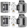 ELEGRP Outdoor GFCI Outlet with in Use Cover and Box Kit, 1 Gang, 20 Amp TRWR Self-Test GFI Receptacle, Extra Duty Metallic Electrical Outlet Box, Lockable in Use Cover, UL Listed, White, 2 Pack
