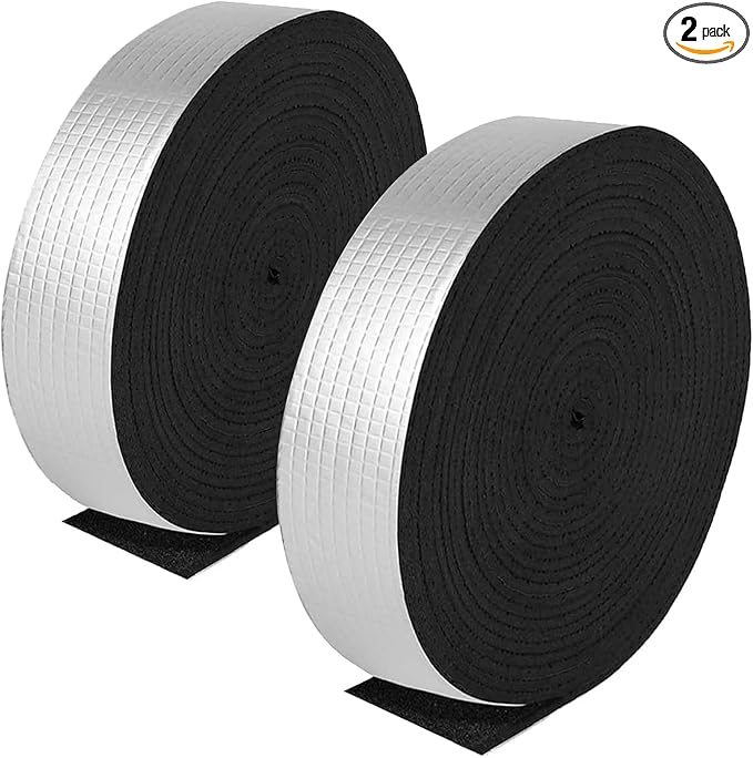 Pipe Insulation Wrap-2" X 33 ft Pipe Wrap Insulation Self-Adhesive Aluminum Foil Water Pipe Insulation Is Used For Anti-Freezing Protection Of Outdoor Water Pipes In Winter To Reduce Heat Loss