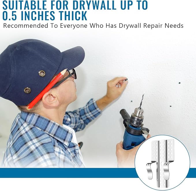 12 Pack 1/2" Drywall Repair Clips Patch Kits Including 12 Drywall Repair Clips and 24 Matching Screws for Wall Hole