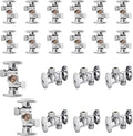20-Pack Foskan Dual Turn Angle Stop Valve with 2 Shut Off Valve/Handles, 1/2" FIP x 3/8" OD x 3/8" OD,Chrome Plated Brass
