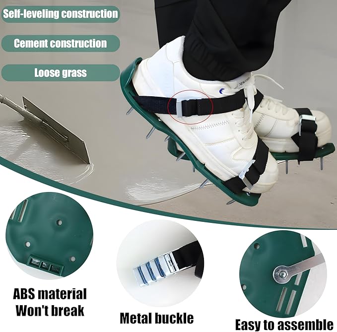 Self Leveling Cement Tool Kit,Epoxy Floor Kit,Self-Leveling Rake,Spike Shoes for Epoxy Flooring,Spike Roller for Self-Leveling,Floor Leveling Tools, 23.62~55.12 inch Telescopic Pole