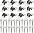 PATIKIL 12Pcs Pipe Clamps, 1/4 Inch 304 Stainless Steel Rubber Cushioned U Bracket Conduit Clamps Pipe Strap Wire Clips with Hexagonal Screw for Tube Hose Cord Installation, 6mm