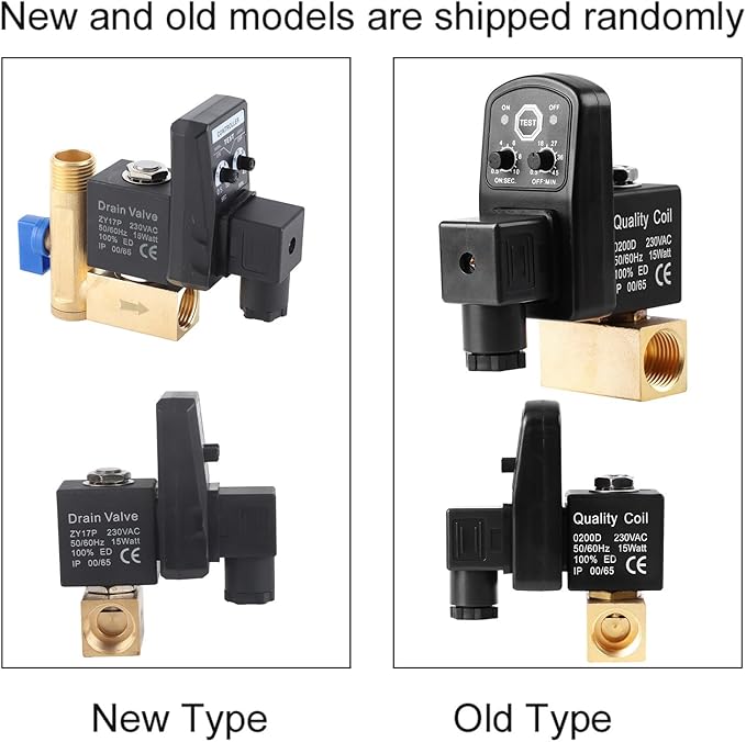 Automatic Drain Valve G1/2 DN15 Automatic Electronic Timed Drain Valve for Air Compressor Condensate Management (230V)