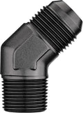 EVIL ENERGY 12AN Male Flare to 3/4" NPT Pipe 45 Degree Fitting Adapter Aluminum Black