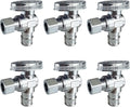 SUNGATOR 6-Pack Pex A Angle Stop Valve, 1/2" Pex A Expansion x 3/8" OD Compression, 1/4 Turn Chrome Plated Brass Shut Off Valve
