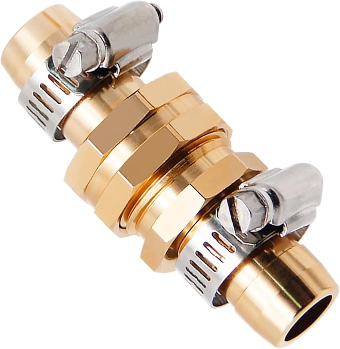 Triumpeek 4 Sets Garden Hose Repair Connector with Clamps, Aluminum Water Hose End Replacement Fit for 3/4" and 5/8" Garden Hose Fittings