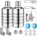 2 Pack 304 Stainless Steel Automatic Water Level Control Float Valve - No Electricity Needed for Water Tanks, Pools & Livestock (1/2” & 3/4” Kit with Side/Top Entry)
