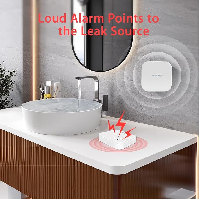 Water Leak Detector for Home 3 Packs - 90dB Siren & Instant App Alerts, Expandable to 128 Sensors for Basement/Kitchen/Bathroom, Water Sensor Alarm Leak Detector