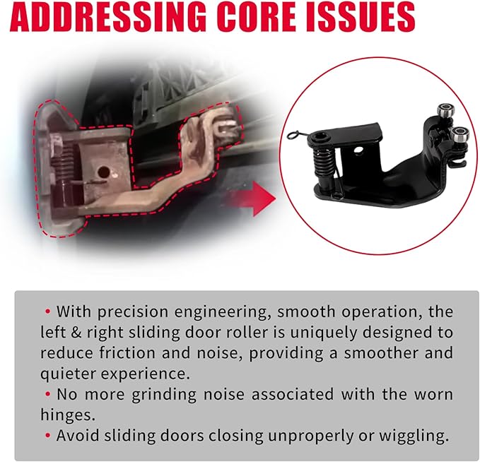 Sliding Door Roller with Metal Bearing for 2005-2010 Honda Odyssey EX EX-L Touring,Power Slide Door Roller Assembly Replace 72561-SHJ-A21, 924-128; 72521-SHJ-A21, 924-129 (Metal Roller)