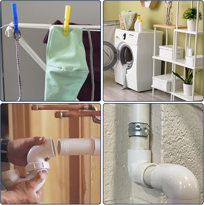 10 PCS 1-1/2" 90 Degree Elbow PVC Pipe Fittings, 2 Way Right Angle PVC Pipe Adapter Fittings, Furniture Build Grade SCH40, 1 1/2 Pipe Fittings Connectors for DIY Shelf Garden Support Structure