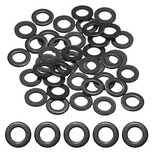 40-Pack M10 Flat Washers, Metric 20mm OD 2mm Thick 304 Stainless Steel Washers for Bolts Screws Nuts for Automotive/Machinery/Furniture, Flat Metal Washers [Black Galvanized]