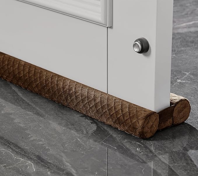 Door Draft Stopper – Premium Velour Under Door Gap Filler & Noise Blocker | Insert-Design Draft Stopper for Bottom of Door (30") | Blocks Cold, Noise, Dust – Easy Install Fits 26'' - 30''