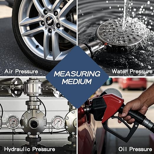 0-15 Psi Low Pressure Gauge, 2.5" Dial Size, 1/4" NPT Lower Mount, 304 Stainless Steel Case, Water Pressure Gauge Test for Water Pipe, HVAC(with Tape)