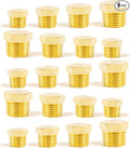 ChillWaves Brass Pipe Fitting Kit, Outer Hex Head Socket Pipe Plug Fitting，5 × 1/8" NPT，5 × 1/4" NPT，5 × 3/8" NPT，5 × 1/2" NPT Male，Thread Adapter(20-PACK)