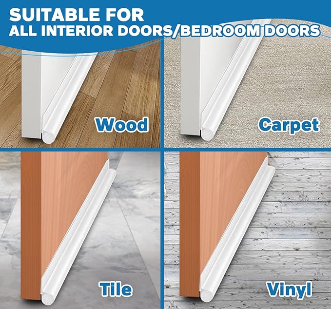 MAXTID Under Door Draft Seal for Bottom of Doors 30 Inch Small Size Door Blocker Door Draft Stoppers Under Door Gap Filler Weather Stripping Door Seal Strip