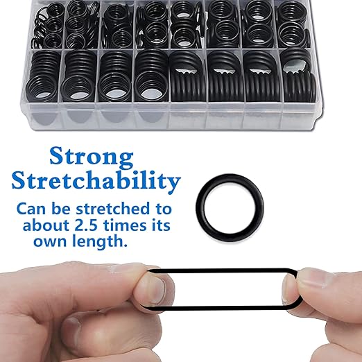 1280 Pcs 24 Size Rubber O-Ring Assortment Kit with Pick and Hook Set for Pressure Washer Faucet Plumbing OD 6mm-28mm