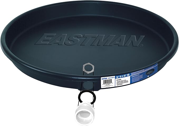 Eastman Water Heater Drain Pan with PVC Fittings, 28 Inch ID x 30 Inch OD Compression, 60078