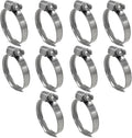 Embossed Worm Gear Hose Clamps Size#20, 1-3/16 To 1-3/4 inch Adjustable Heavy Duty Stainless Steel Hose Clamp, all 304 for Coolant Hose Clamp (30-45 mm, 10 Pack)