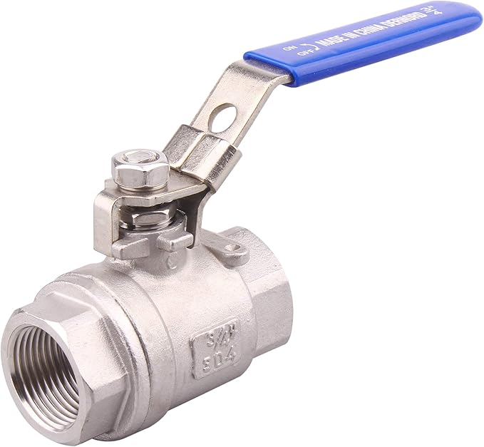 DERNORD Stainless Steel 304 Ball Valve, Full Port Heavy Duty for WOG with Locking Device (3/4" NPT)