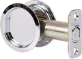 Round Pocket Door Lock, Passage (Hall/Closet) Latch, 2-3/4" Backset, RCL, Polished Chrome by Stone Harbor Hardware