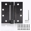 3 Pieces Self Closing Door Hinges 4-1/2 inch Oil Rubbed Bronze Auto Close Hinge Adjustable 4 ½"x 4 ½" Inch Spring Hinges Square Corner Commercial Door Closer Hinge