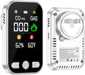 4in1 Plug in Carbon Monoxide Detector & Combustible Natural Gas Detectors Combination Builti-in Battery HD Screen [CO Gas Temp Humidity Sensor] for Home Hotel Travel (1 Pcs,HD12-CG, White)