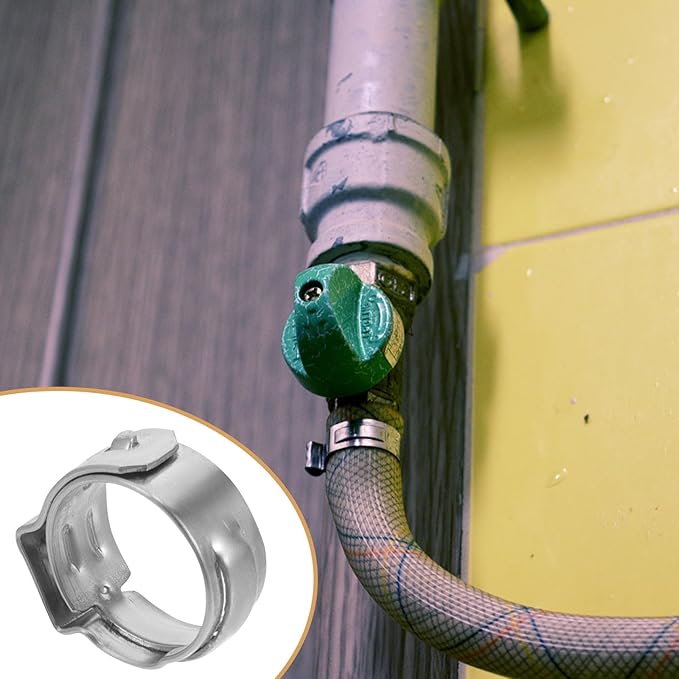 CHILDWEET 50Pcs Stainless Steel Pex Crimp Rings Pinch Clamps Water Pipe Clamps for Plumbing Pex Tubing Connections Sturdy Metal Pipe Fittings