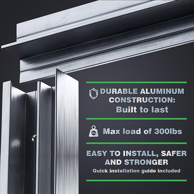 Hovr Solutions Classic 47" (4-Foot) Aluminum Floating Shelf Bracket System, 300LB Load Capacity, Hidden Support Bracket Up to 63” Shelf, 2-Pack