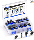 TAILONZ PNEUMATIC 6mm od Push to Connect Fittings Pneumatic Fittings Kit 10 Spliters+10 Elbows+10 tee+10 Straight (40 pcs)