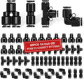 mxuteuk 60pcs 1/4 inch OD Quick Connect Air Hose Fittings 1/4 inch Quick Release Pneumatic Push to Connect Fittings Air Line Fittings for 1/4 inch Tube