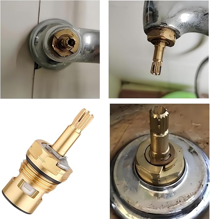 2 Pack Replacement Cartridge for American Standard 994053-0070a & 994053-0070a/H – Compatible with Bathroom, Kitchen, Bathtub Faucets – Hot/Cold Water Brass Stem (Model 4Z-24H)