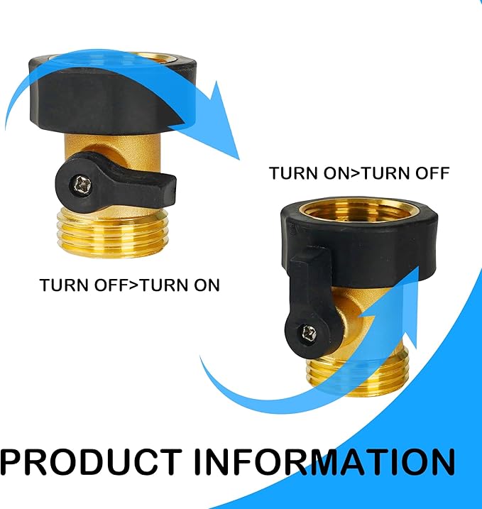 4 Pack Brass Garden Hose Shut-Off Valve, 3/4 Inch Heavy Duty Solid Brass Garden Hose Shut Off Valve with 8 Extra Rubber Washers