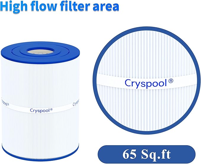 Cryspool® 08020 Filter Compatible with Watkins 31114, Hot Spot Spa Filter, C-8465, FC-3960, 71827, 71828, Watkins 65 Sq. Ft Spa Filter Cartridge, 1 Pack