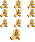(10-Pack) Seelink PEX Fittings, 3/4" Pex X 1/2" Female NPT Threaded Drop Ear Elbow Adapter, Brass Crimp Fittings for PEX Tubing Pipe Plumbing, ASTM F1807
