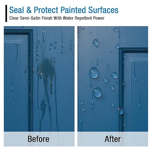 Rain Guard Paint Sealer Spray 16 oz | Ready to Use | Protects Painted Concrete, Wood, Stone | Silane/Siloxane Acrylic Waterproofer | UV Resistant | Fast Drying | Semi-Satin Finish