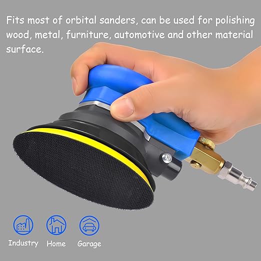 1Pcs 6in Hook and Loop Flexible Backing Pad, 6" Sanding Back Pad 5/16" 24 Thread for Air Orbital Sander and Pneumatic Polisher