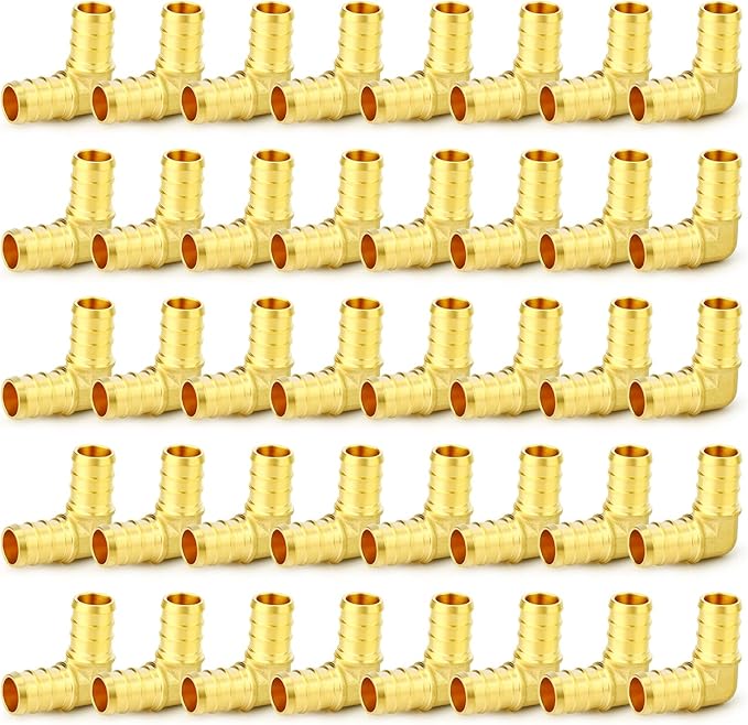 GASHER 40Pcs No Lead Brass 1/2" Pex Elbow Fittings, 1/2 Inch Pex Fittings for Pex Tubing