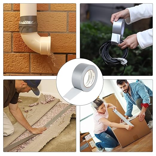 CHUANGSEED Duct Tape Industrial Grade 3 inches x 55 Yards (164 ft) Silver,Heavy-Duty,Waterproof for Crafts & Home Improvement,No Residue