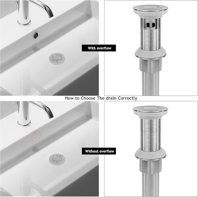 Bathroom Sink Drain,5 Pack Drain Stopper Without Overflow,Small Cap Pop Up Drain Assembly with Detachable Strainer Basket,Built-in Anti-Clogging, Stainless Steel Nut Brushed Nickel