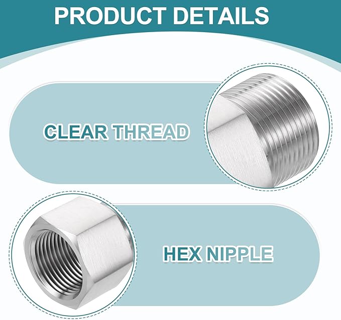 uxcell Pipe Fitting Reducing Adapter, M24 Male x 3/4" NPT Female 304 Stainless Steel Reducer Connector for Water Oil Air Pressure Gauge, Silver