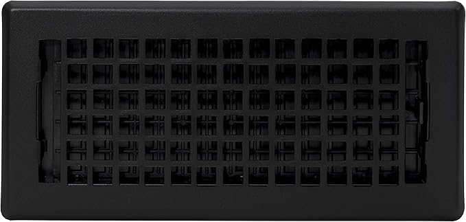 Decor Grates LTH410-BLK Lattice Floor Register, 4x10 Inches, Black