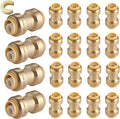 HeSun 20-Pack Pushfit Coupling, 3/4"x3/4" Push to Connect Plumbing Fittings with Disconnect Clip, Brass Push-fit Fittings for PEX, Copper, CPVC, PE-RT Pipes