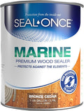 Seal-Once Marine Premium Wood Sealer - Waterproof Sealant - Wood Stain and Sealer in One - 1 Gallon & Bronze Cedar